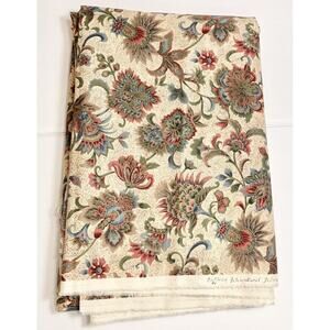 Vtg Hoffman Floral Paisley Fabric Gold Screenprint 44x112" 3yds Estate Quilt Sew